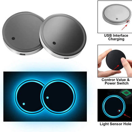LED Car Cup Holder Light