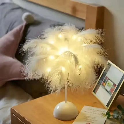 Feather Design LED Table Lamp