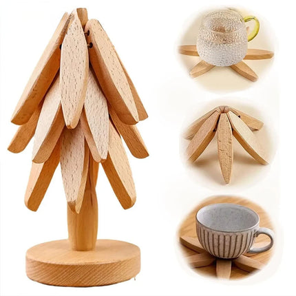 Wooden Trivets For Hot Dishes Foldable Protection