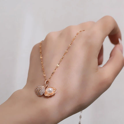 Korean Openable Shell Pearl Necklace