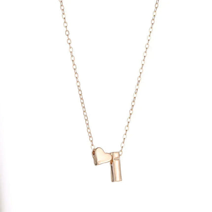 Viral love  Heart Dainty Initial Necklace