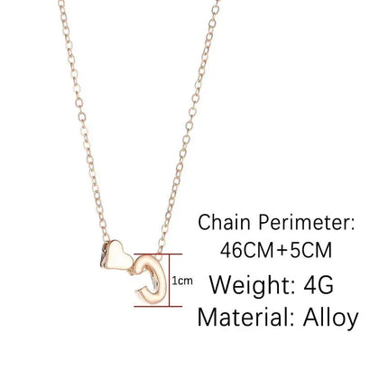 Viral love  Heart Dainty Initial Necklace