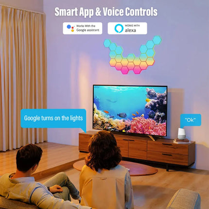 Viral RGB Bluetooth LED Hexagon Light Indoor Wall Lights