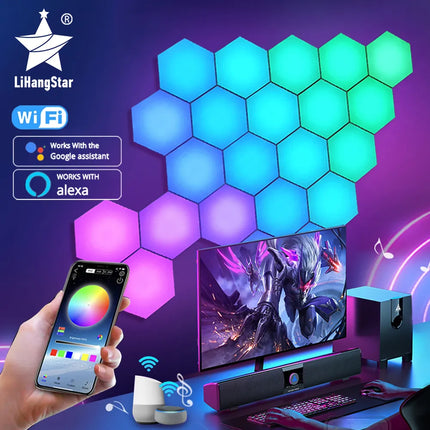 Viral RGB Bluetooth LED Hexagon Light Indoor Wall Lights