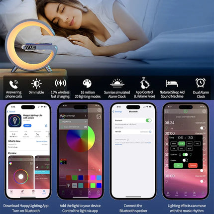 DreamWave Resonance Wireless Charging Bluetooth Lamp